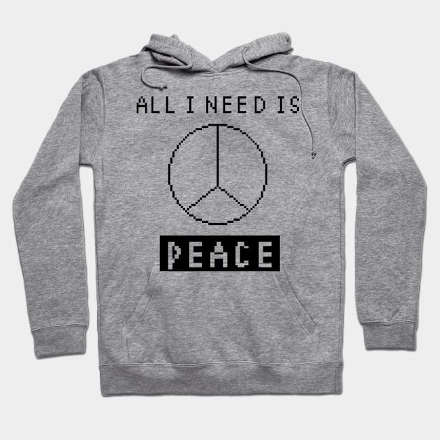 All I Need is Peace - white Hoodie by pixel eats sugar